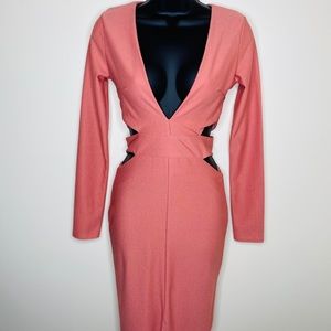 Missguided Pink Cut Out Dress